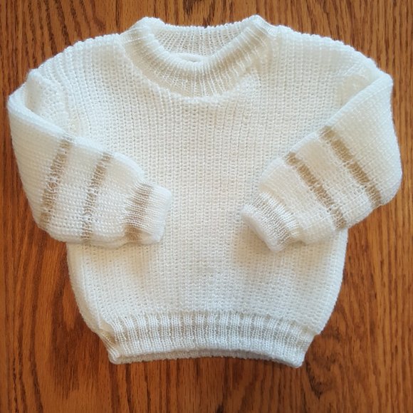 Precious Little Vintage 3pc Baby Boy Handknit Angora Vest Sweater 'n Pant Outfit - Picture 7 of 15